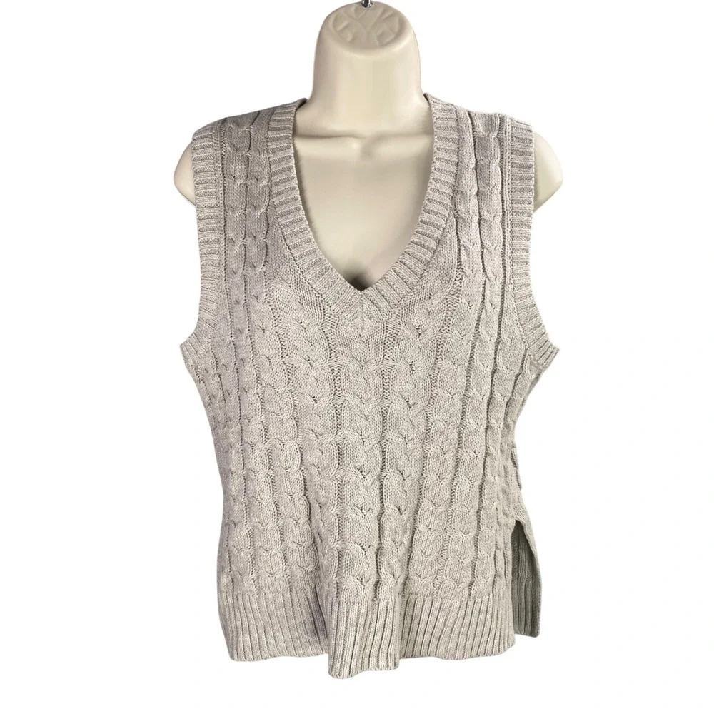 Cupcakes and‎ Cashmere Cable Knit Sweater Vest Womens Small Preppy Academia